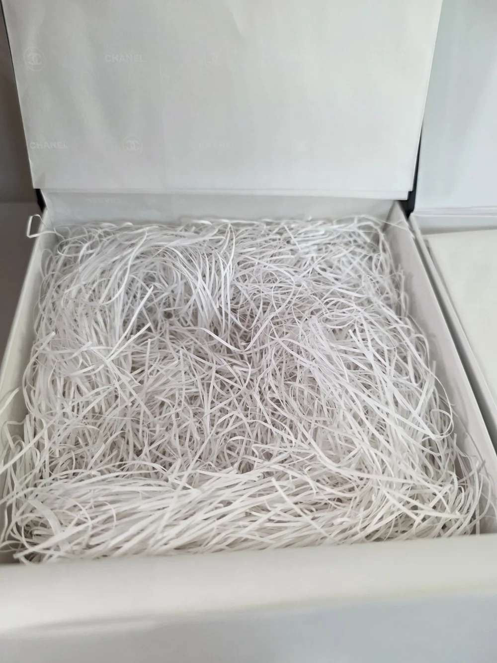Authentic Chanel White Gift boxes W/ packaging Tissues- 5 Piece Set